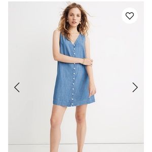 Madewell Denim Button-Front Sleeveless Easy Dress